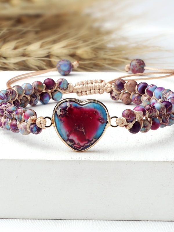 heart shaped stone Evileye pendant for men